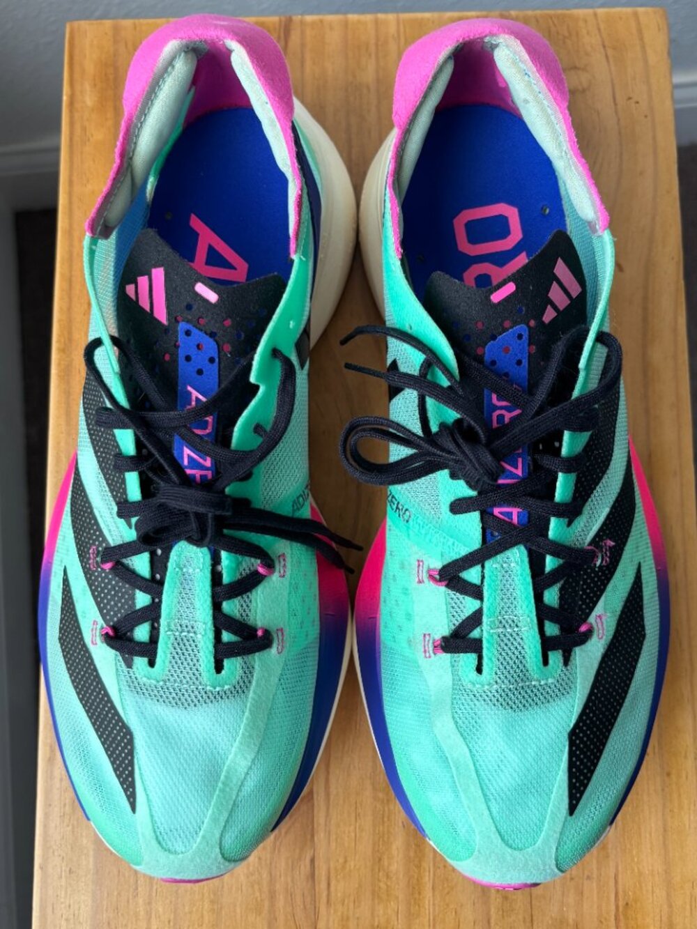 adidas Adizero Adios Pro 3 Pulse Mint Lucid Blue GW4249 Running Shoes Men Size 8 - Picture 12 of 17